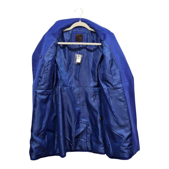 NWT The Limited Royal Blue Brushed Wool Blend Military Peacoat Jacket, S - Picture 8 of 12